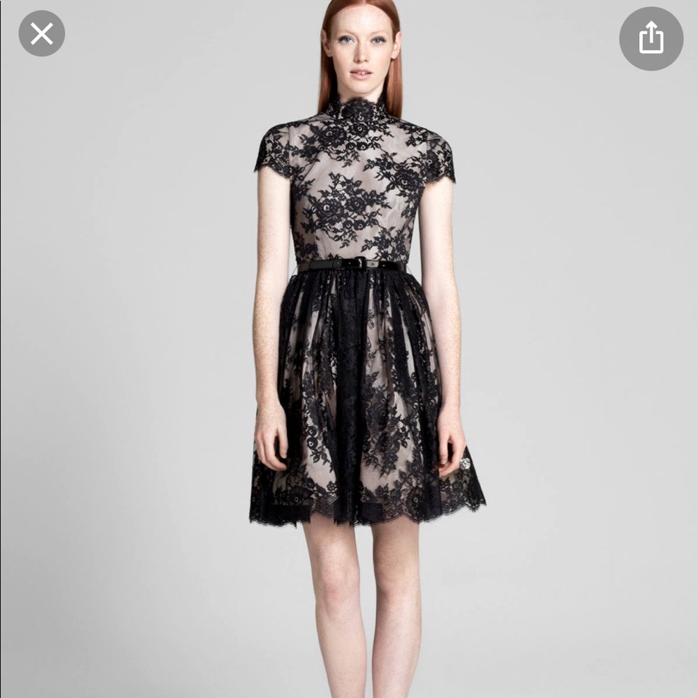 Alice and Olivia Jayne Black Lace Dress Size 2